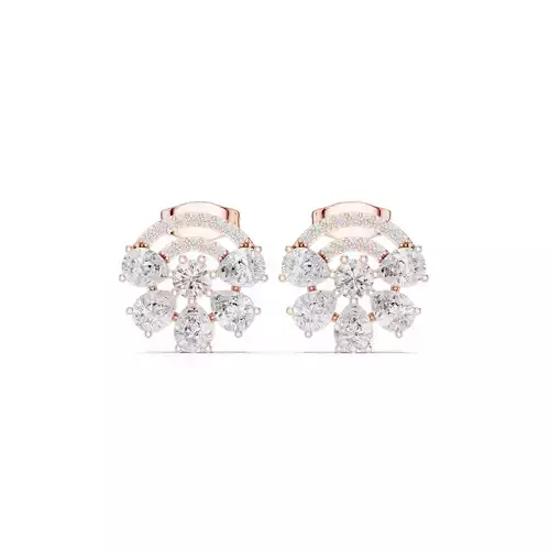 Pear and Round Cut Diamond Round Earring 3DM STL Video
