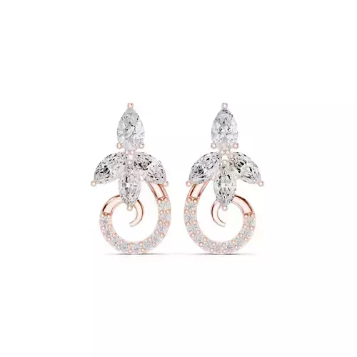 Marquise and Round Cut Diamond Stud Earring 3DM STL Video
