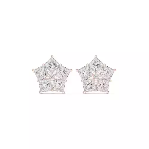 Princess Cut Diamond Star Shape Earring 3DM STL Video