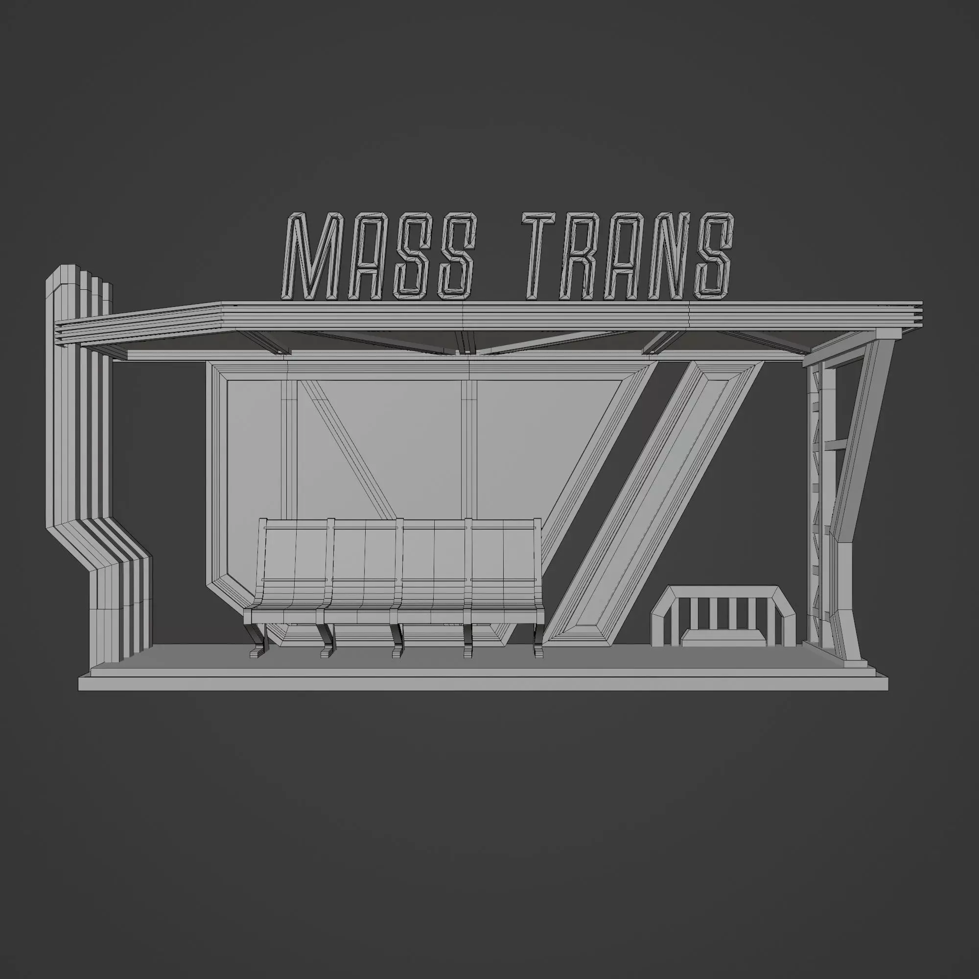 SCIFI STREET ASSET MODULAR KIT CYBERPUNK FUTURISTIC INDUSTRIAL Low-poly 3D model_47