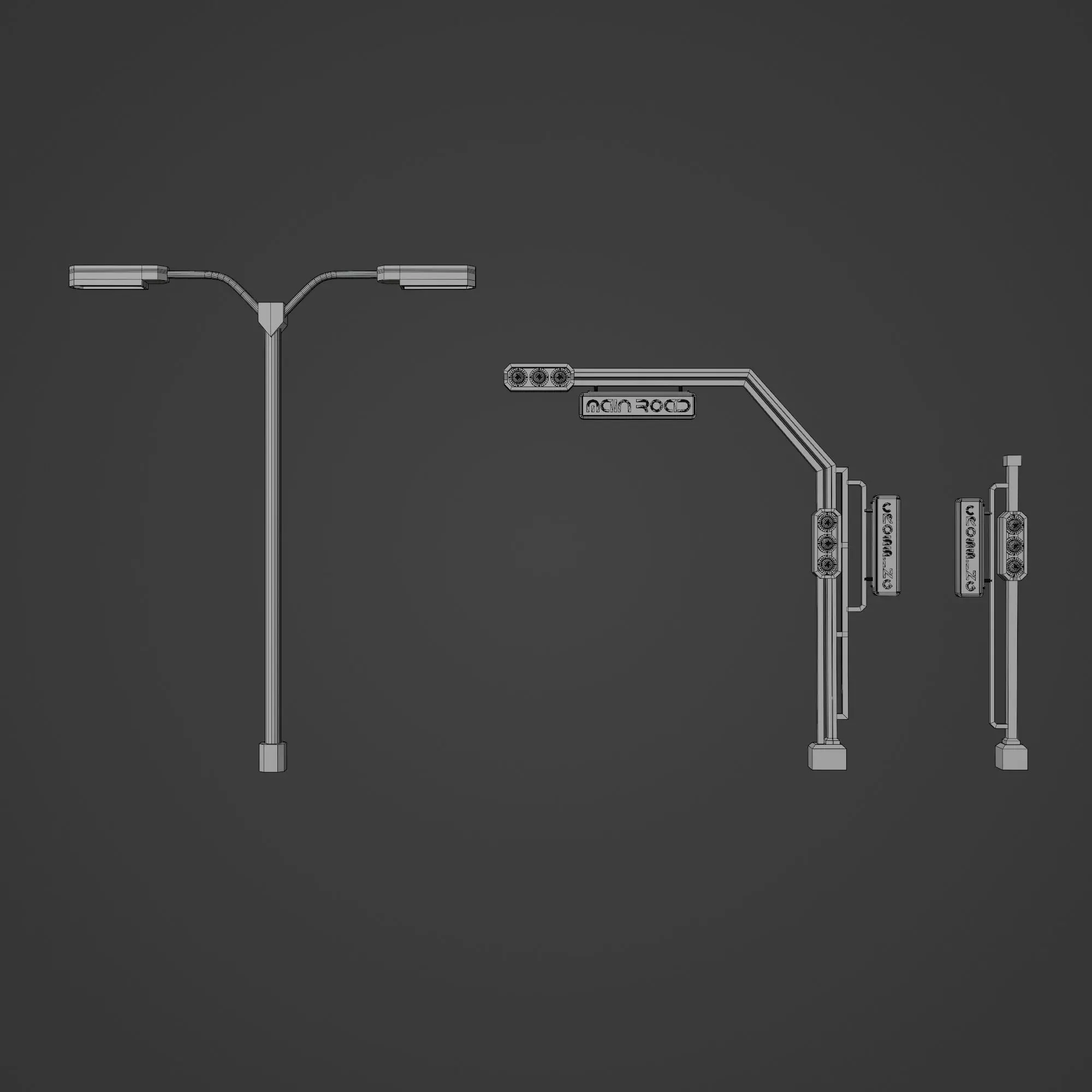 SCIFI STREET ASSET MODULAR KIT CYBERPUNK FUTURISTIC INDUSTRIAL Low-poly 3D model_43