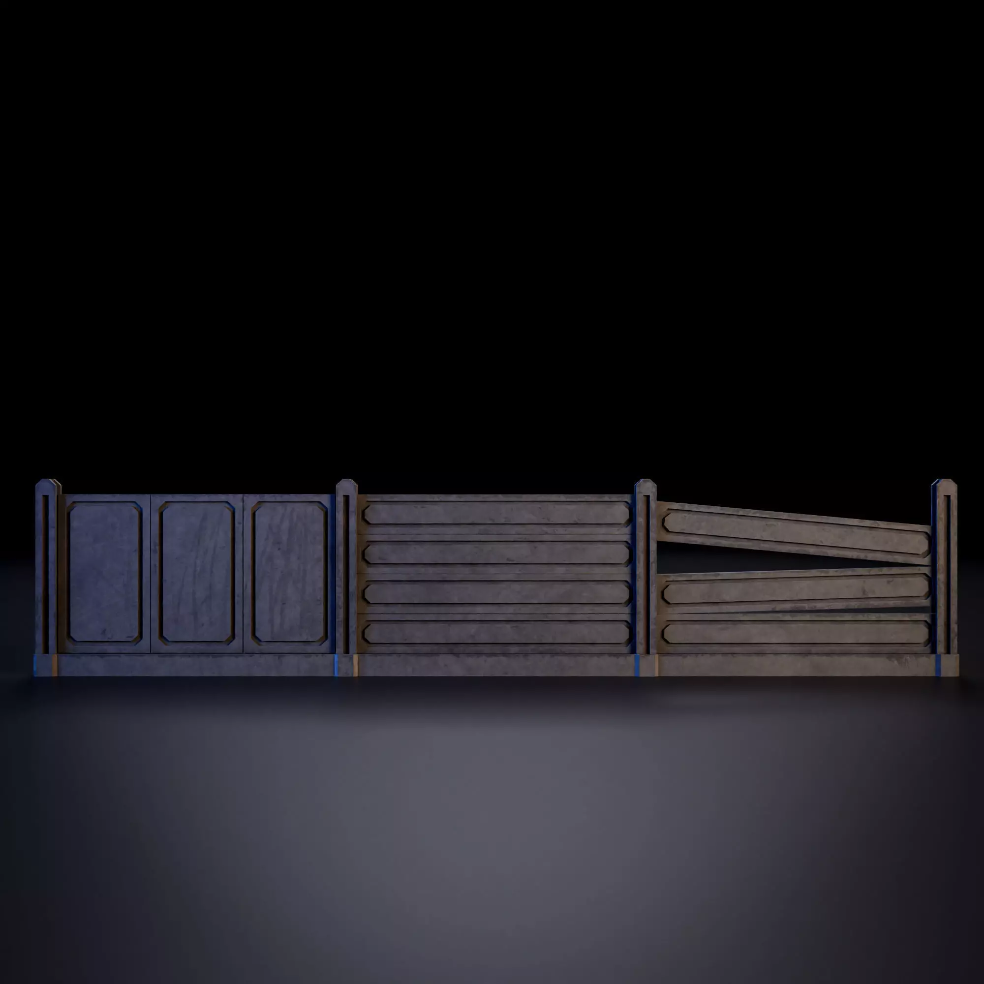 SCIFI STREET ASSET MODULAR KIT CYBERPUNK FUTURISTIC INDUSTRIAL Low-poly 3D model_29