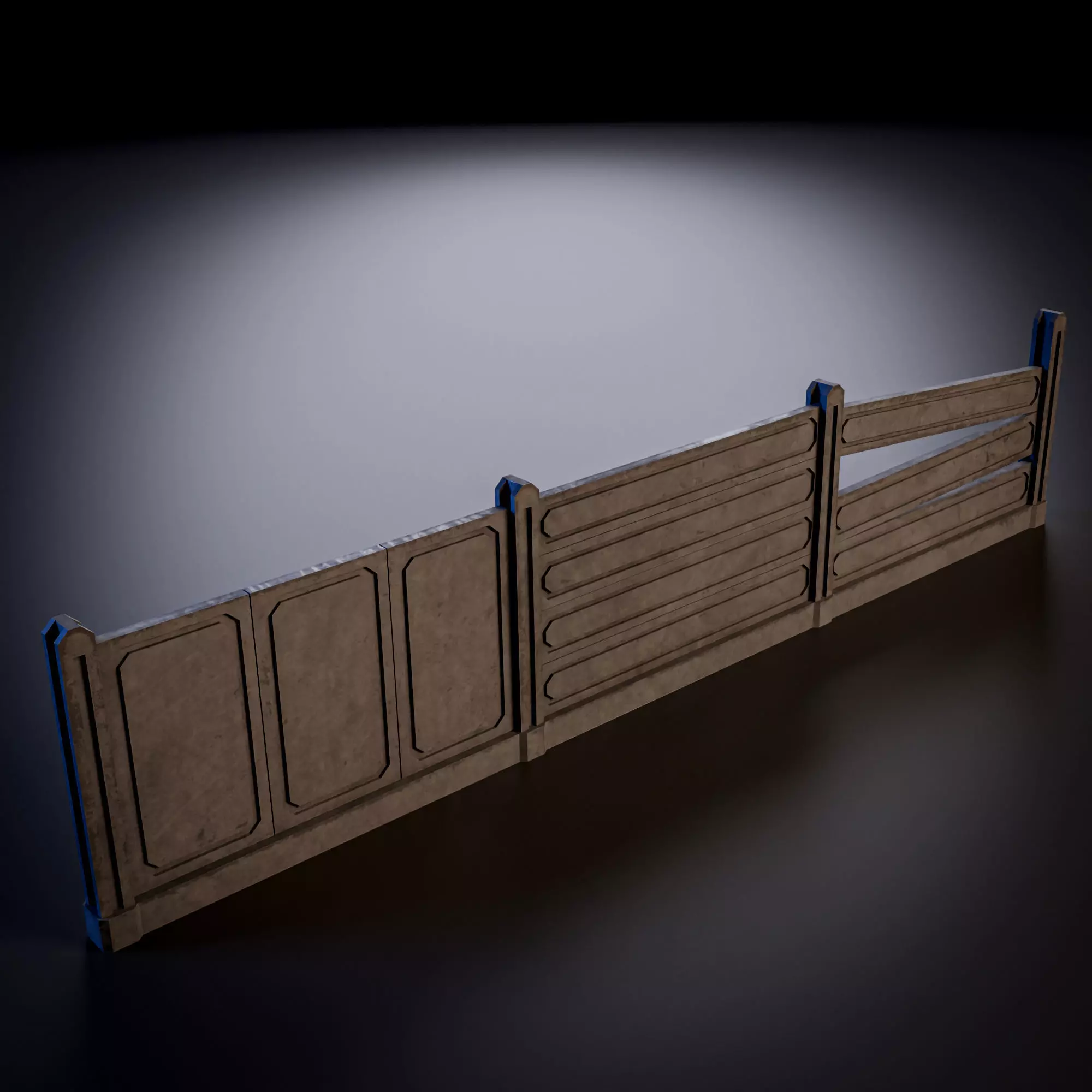 SCIFI STREET ASSET MODULAR KIT CYBERPUNK FUTURISTIC INDUSTRIAL Low-poly 3D model_30