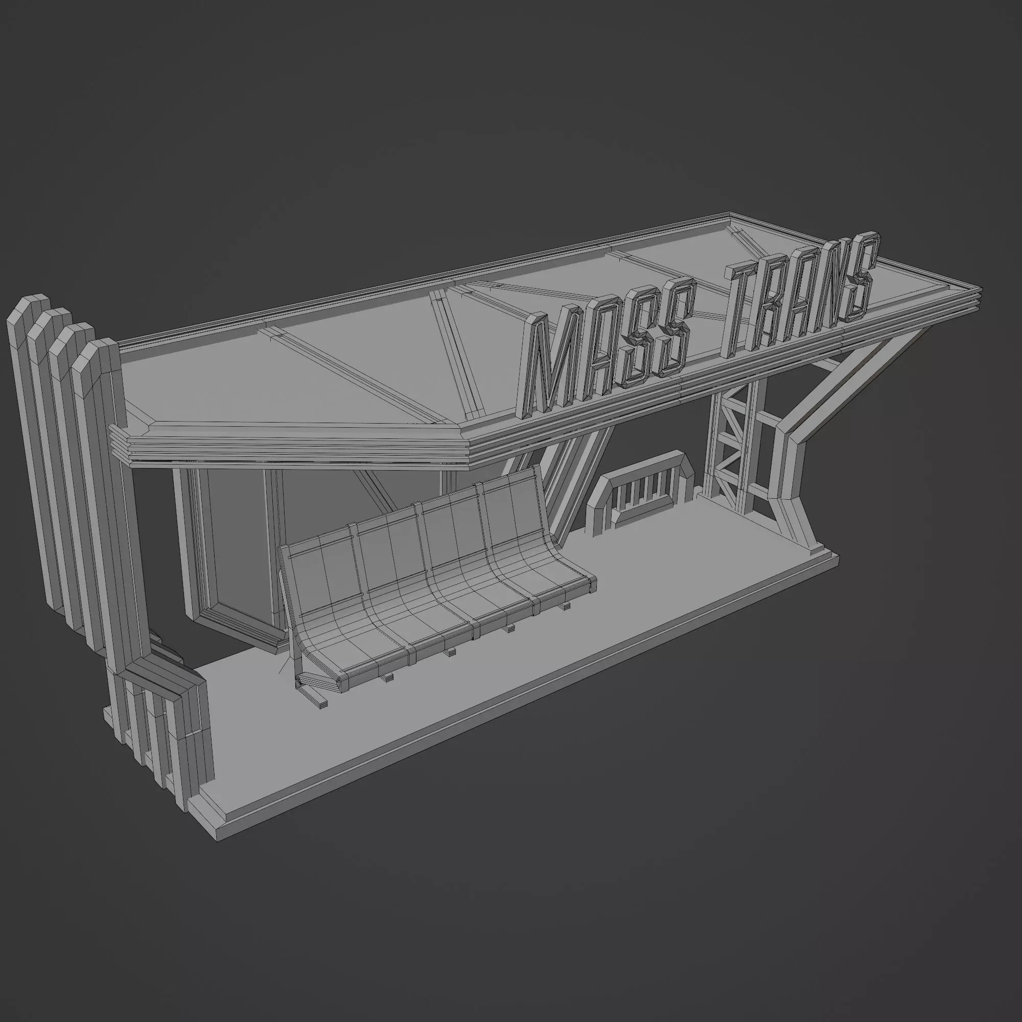 SCIFI STREET ASSET MODULAR KIT CYBERPUNK FUTURISTIC INDUSTRIAL Low-poly 3D model_48