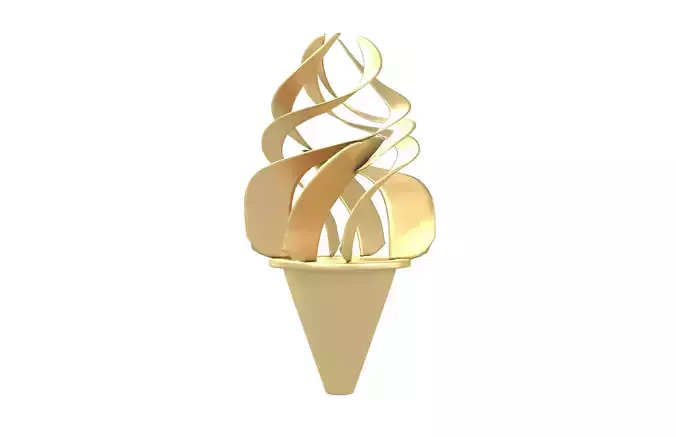 Ice Cream Art Decoration v1 002 Low-poly 3D model 2
