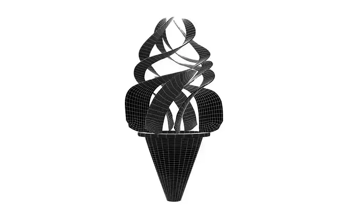 Ice Cream Art Decoration v1 002 Low-poly 3D model 6
