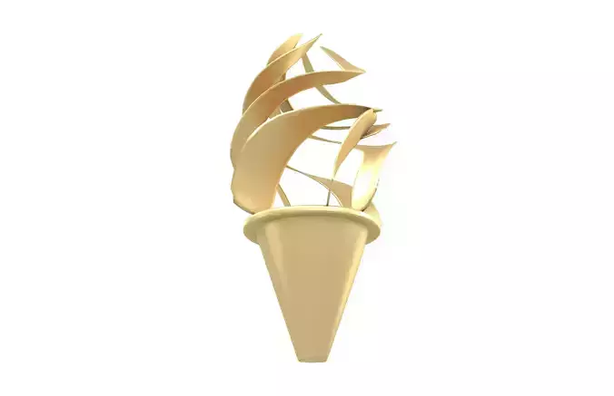 Ice Cream Art Decoration v1 002 Low-poly 3D model 4