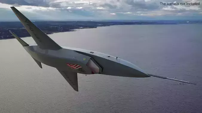 YFQ-44A Tactical UAV with Underwing Payload Gunmetal Grey Rigged