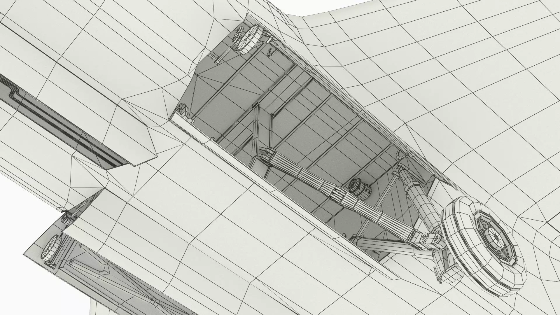 Tactical Stealth Jet with Landing Gear Deployed Grey Rigged 3D model_17