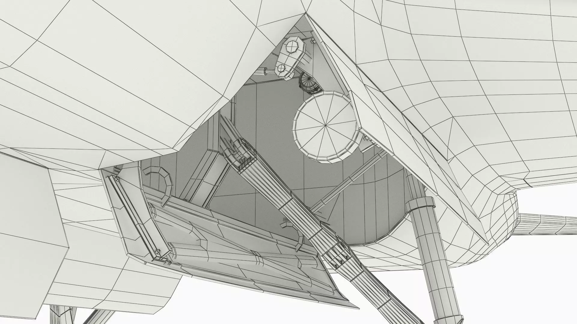 Tactical Stealth Jet with Landing Gear Deployed Grey Rigged 3D model_18