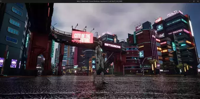 SCIFI CYBERPUNK FUTURISTIC CITY SCENE Low-poly 3D model 2