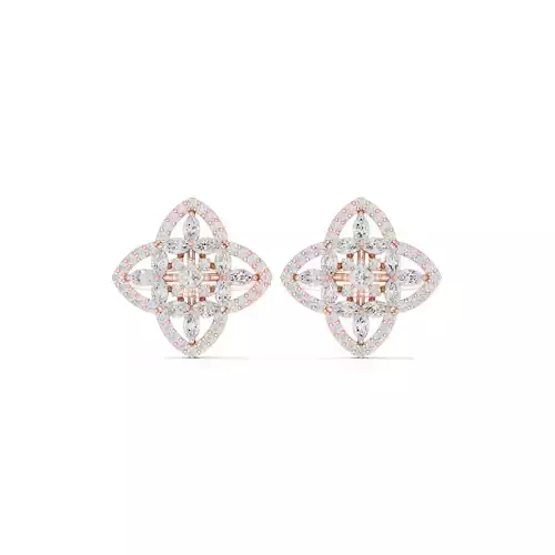 Marquise and Round Cut Diamond Stud Earring 3DM STL Video 3D print model