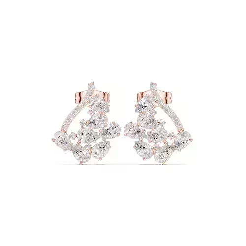 Pear Cut Diamond Cluster Stud Earring 3DM STL Video