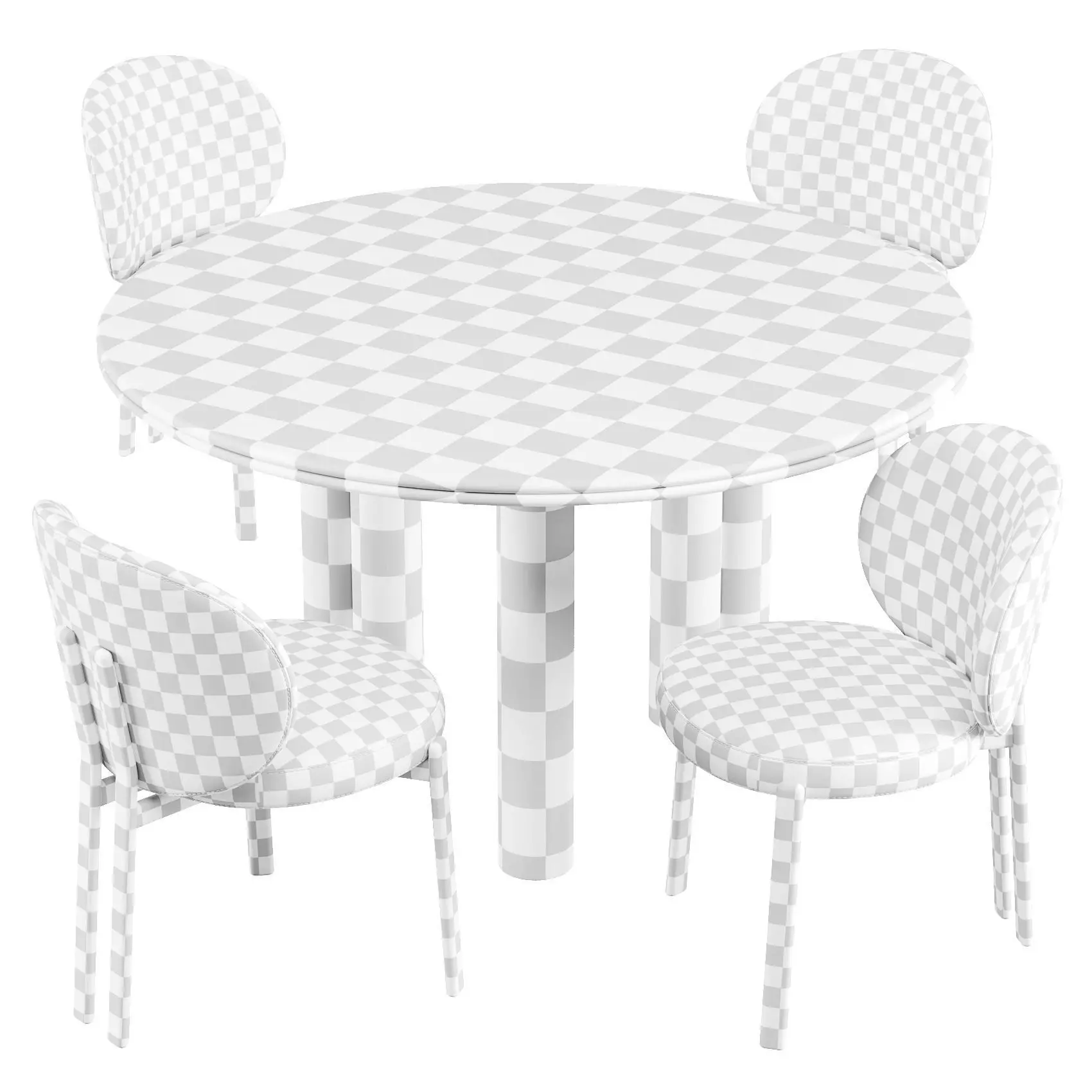 Giulio Marelli Simmy Table and Clara Chairs - Dining Set 3D model_6