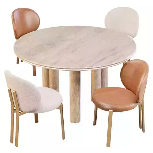 Giulio Marelli Simmy Table and Clara Chairs - Dining Set