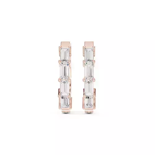 Baguette Cut Diamond Dainty Stud Earring 3DM STL Video 3D print model