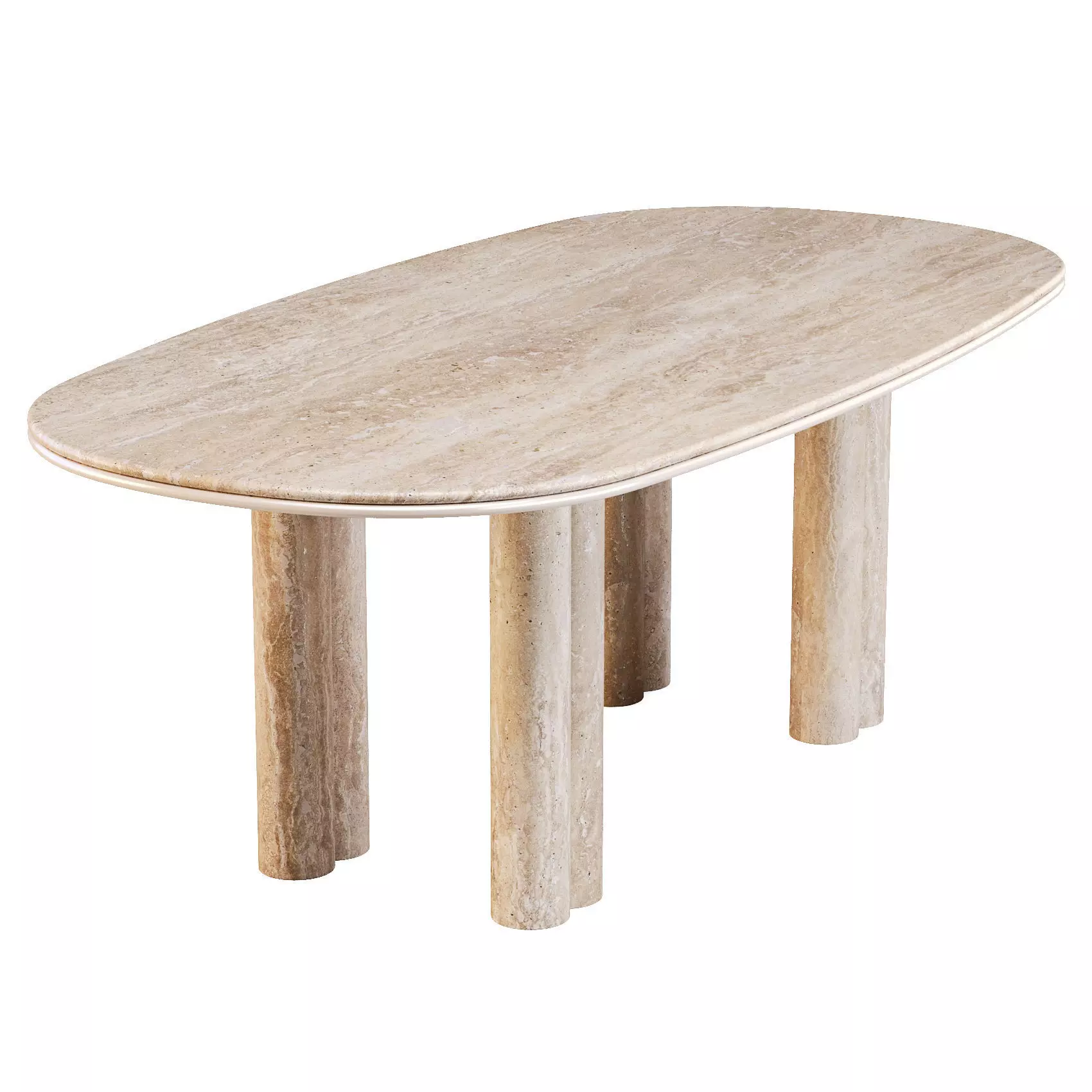 Giulio Marelli Simmy Table and Linda Chairs - Dining Set 3D model_1