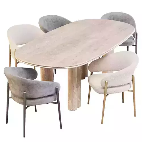 Giulio Marelli Simmy Table and Linda Chairs - Dining Set