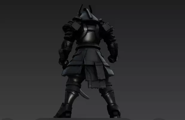 Decorated Samurai Warrior with Weapons 3D model_4