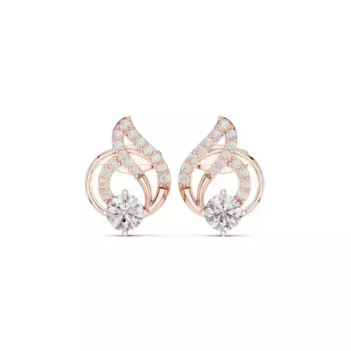 Round Cut Diamond Designer Earring 3DM STL Video
