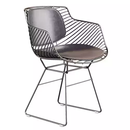 MDF Italia Flow Filo Armrest - Dining Chair 3D model 3