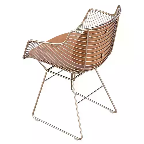 MDF Italia Flow Filo Armrest - Dining Chair 3D model 6