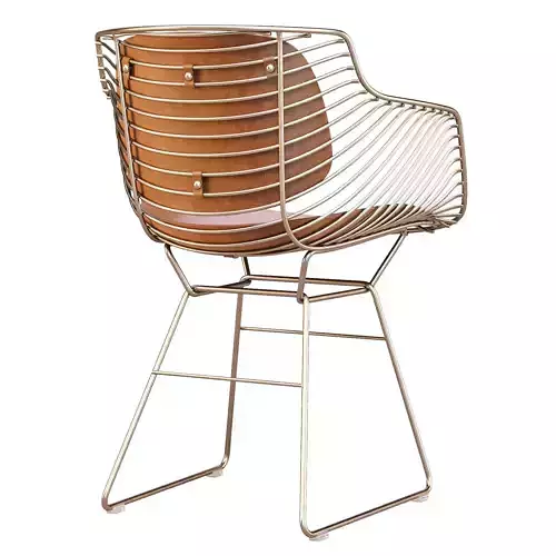 MDF Italia Flow Filo Armrest - Dining Chair 3D model 4