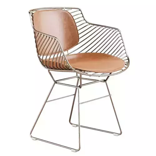 MDF Italia Flow Filo Armrest - Dining Chair 3D model 2