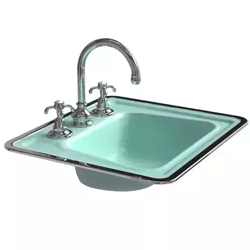 Vintage American Standard Ming Green Cast Iron Counter Sink 