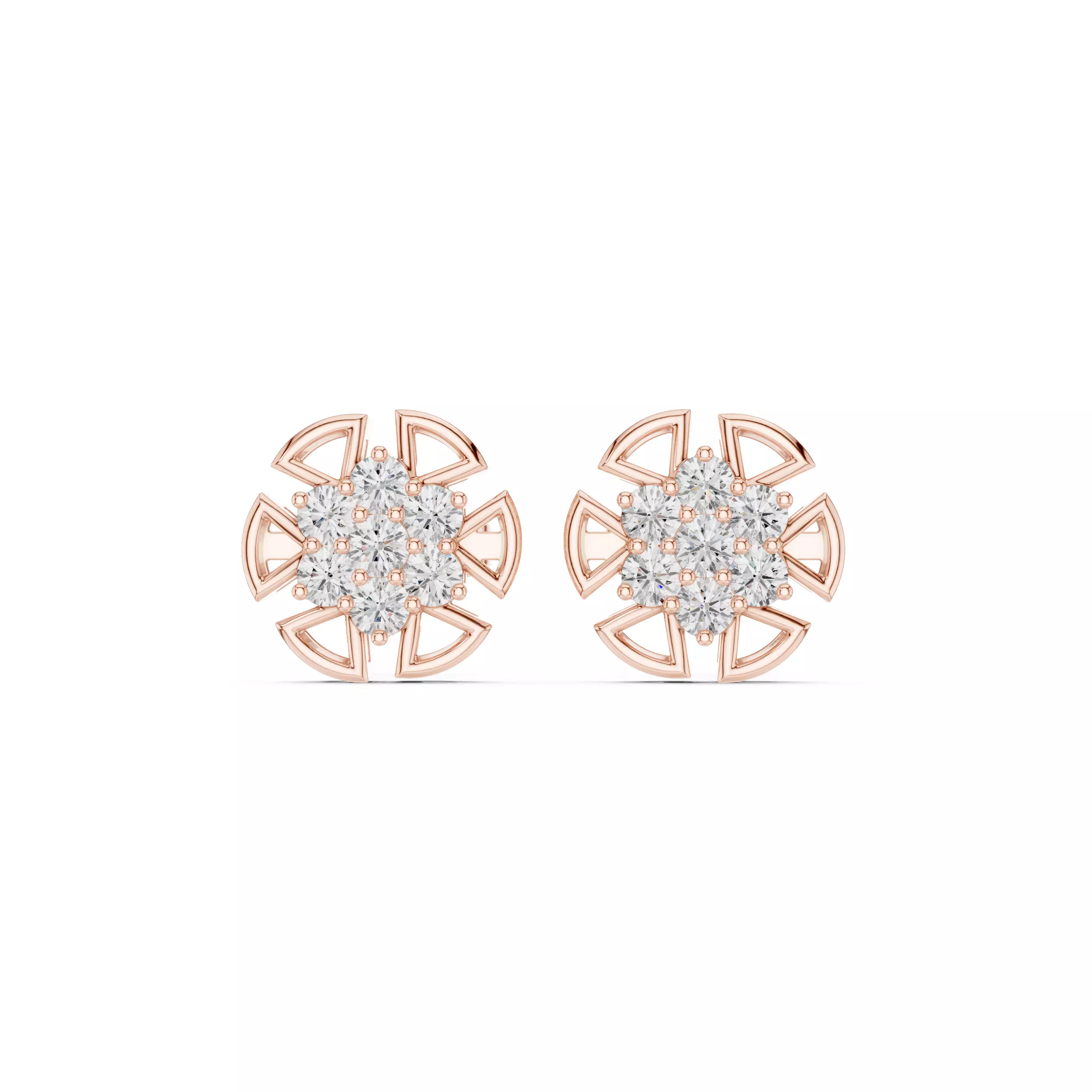 Round Cut Diamond Stud Earring 3DM STL Video 3D print model_0