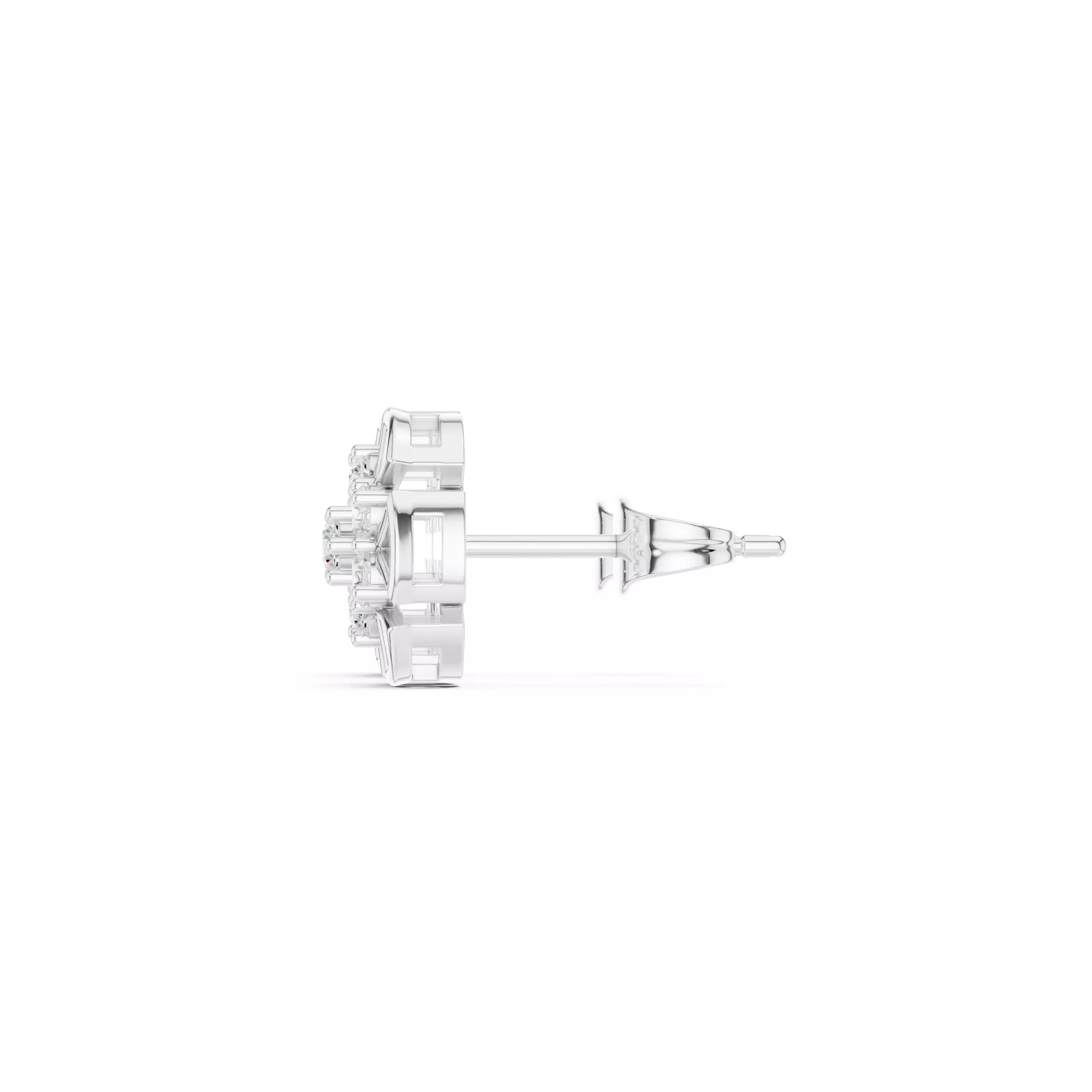 Round Cut Diamond Stud Earring 3DM STL Video 3D print model_11
