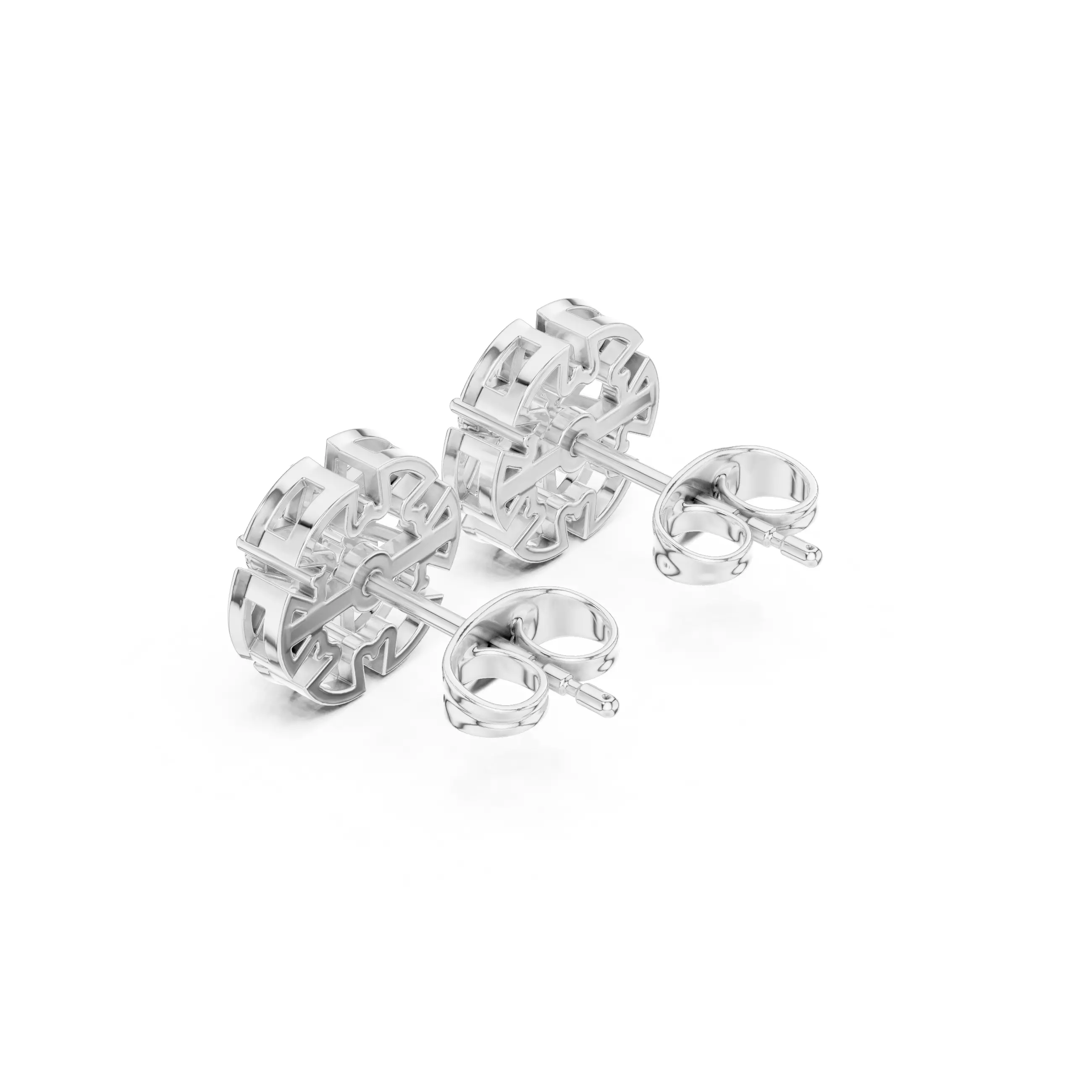 Round Cut Diamond Stud Earring 3DM STL Video 3D print model_10