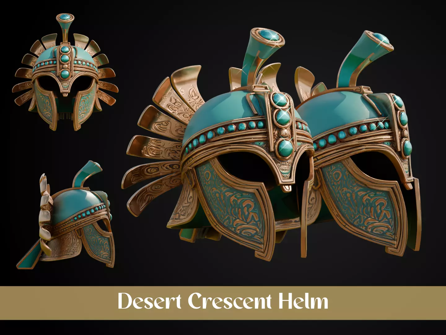Stylized Persian Helmet - Desert Crescent 3D print model_0