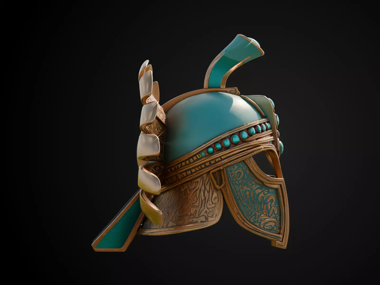 Stylized Persian Helmet - Desert Crescent 3D print model_3