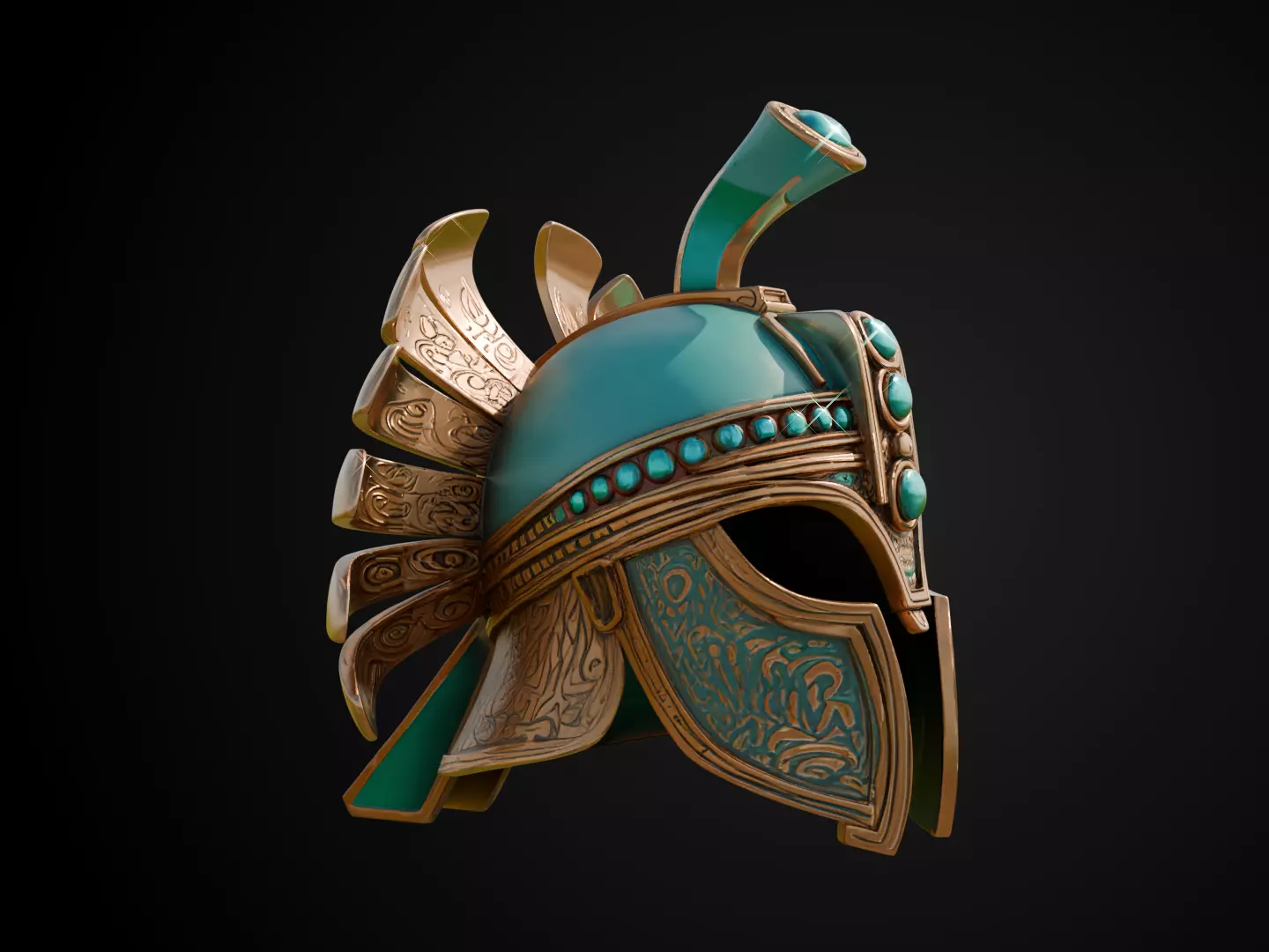 Stylized Persian Helmet - Desert Crescent 3D print model_2