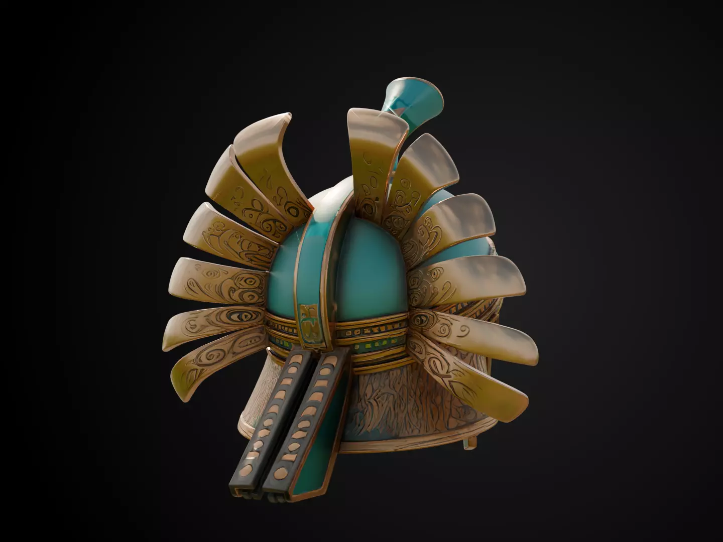 Stylized Persian Helmet - Desert Crescent 3D print model_5
