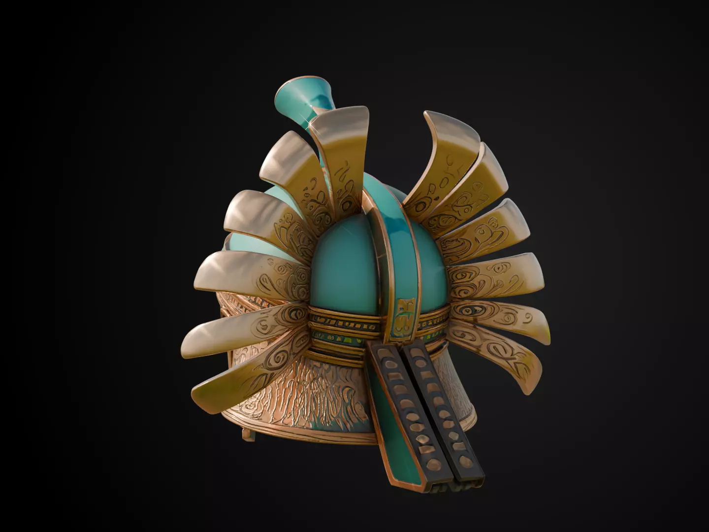Stylized Persian Helmet - Desert Crescent 3D print model_7