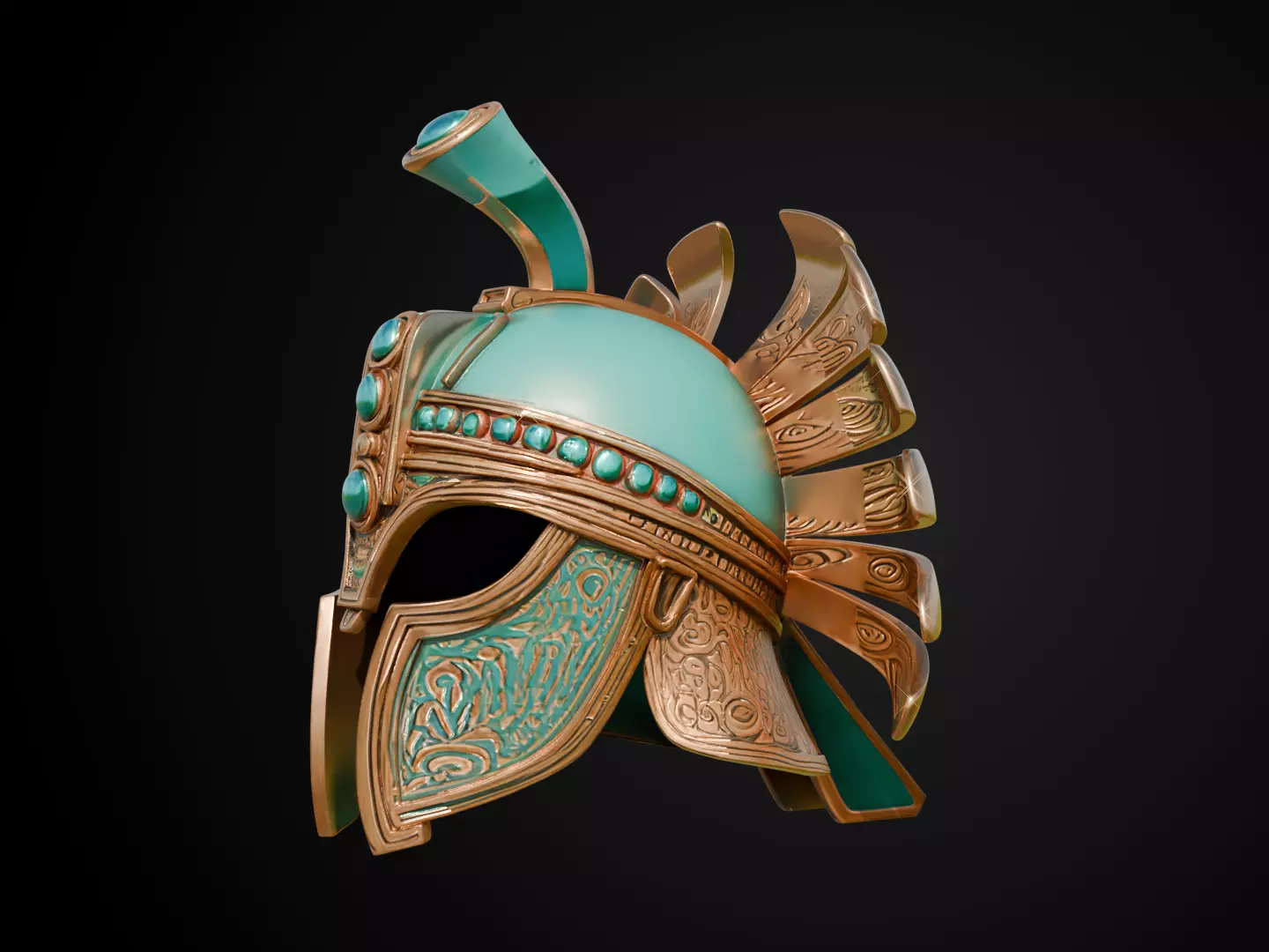 Stylized Persian Helmet - Desert Crescent 3D print model_10