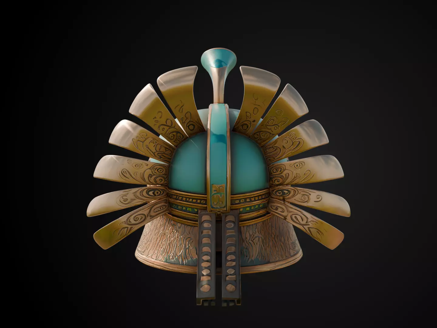 Stylized Persian Helmet - Desert Crescent 3D print model_6