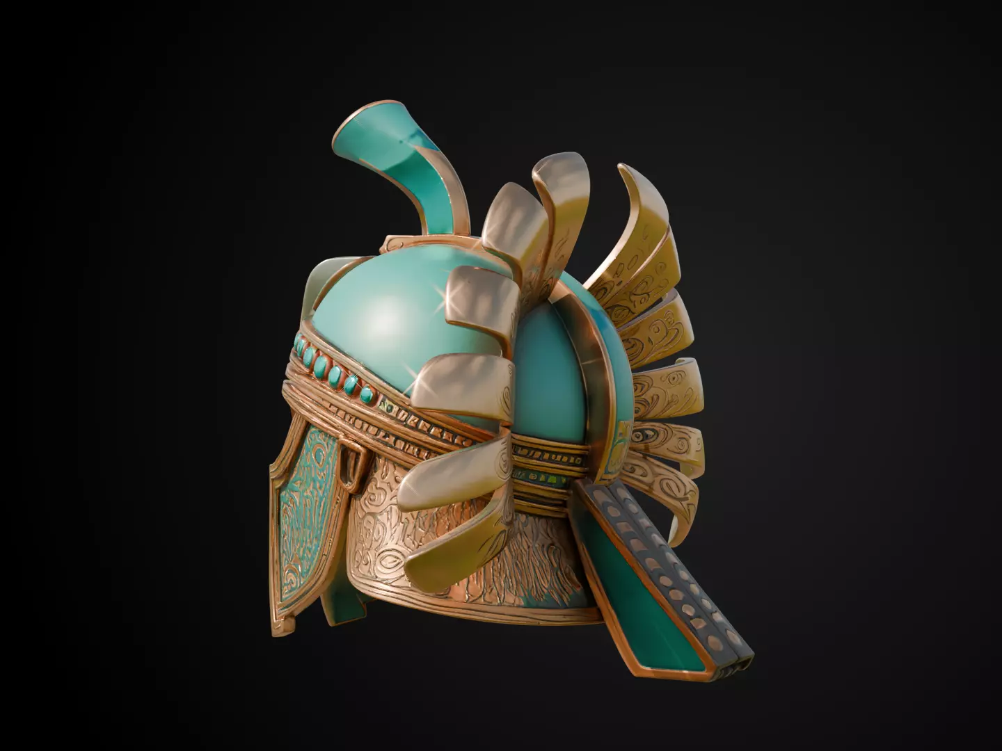 Stylized Persian Helmet - Desert Crescent 3D print model_8