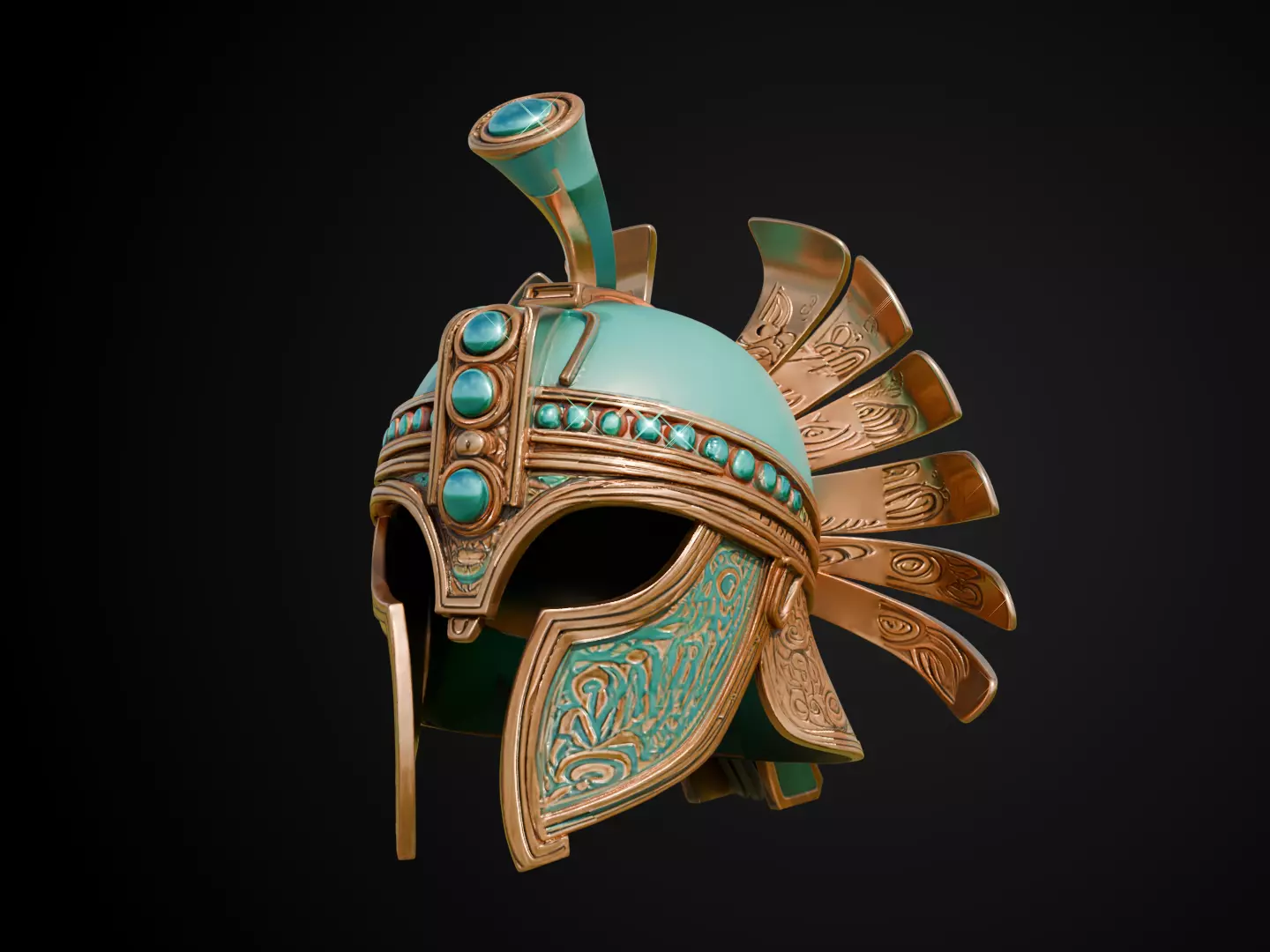 Stylized Persian Helmet - Desert Crescent 3D print model_11