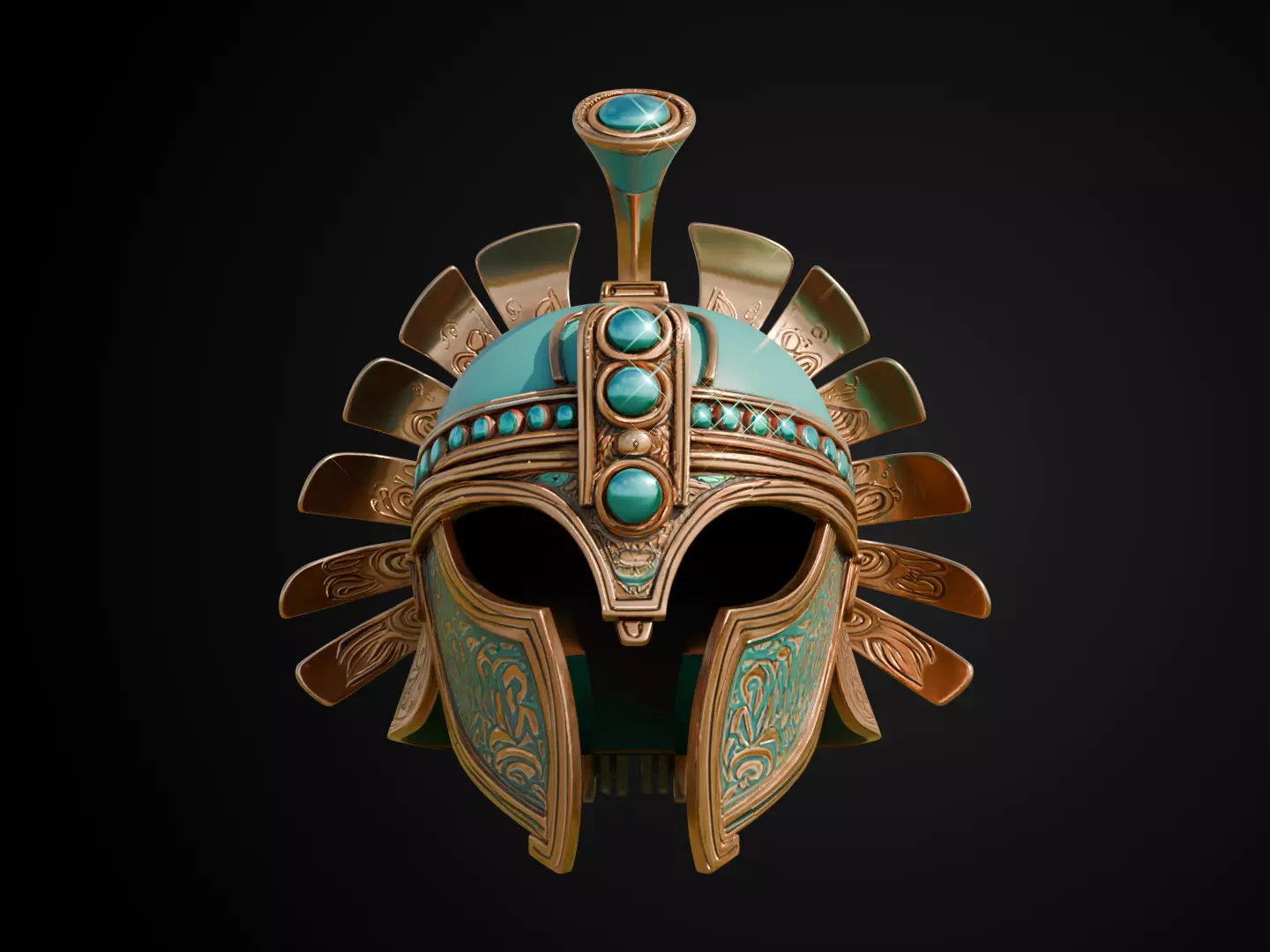 Stylized Persian Helmet - Desert Crescent 3D print model_12