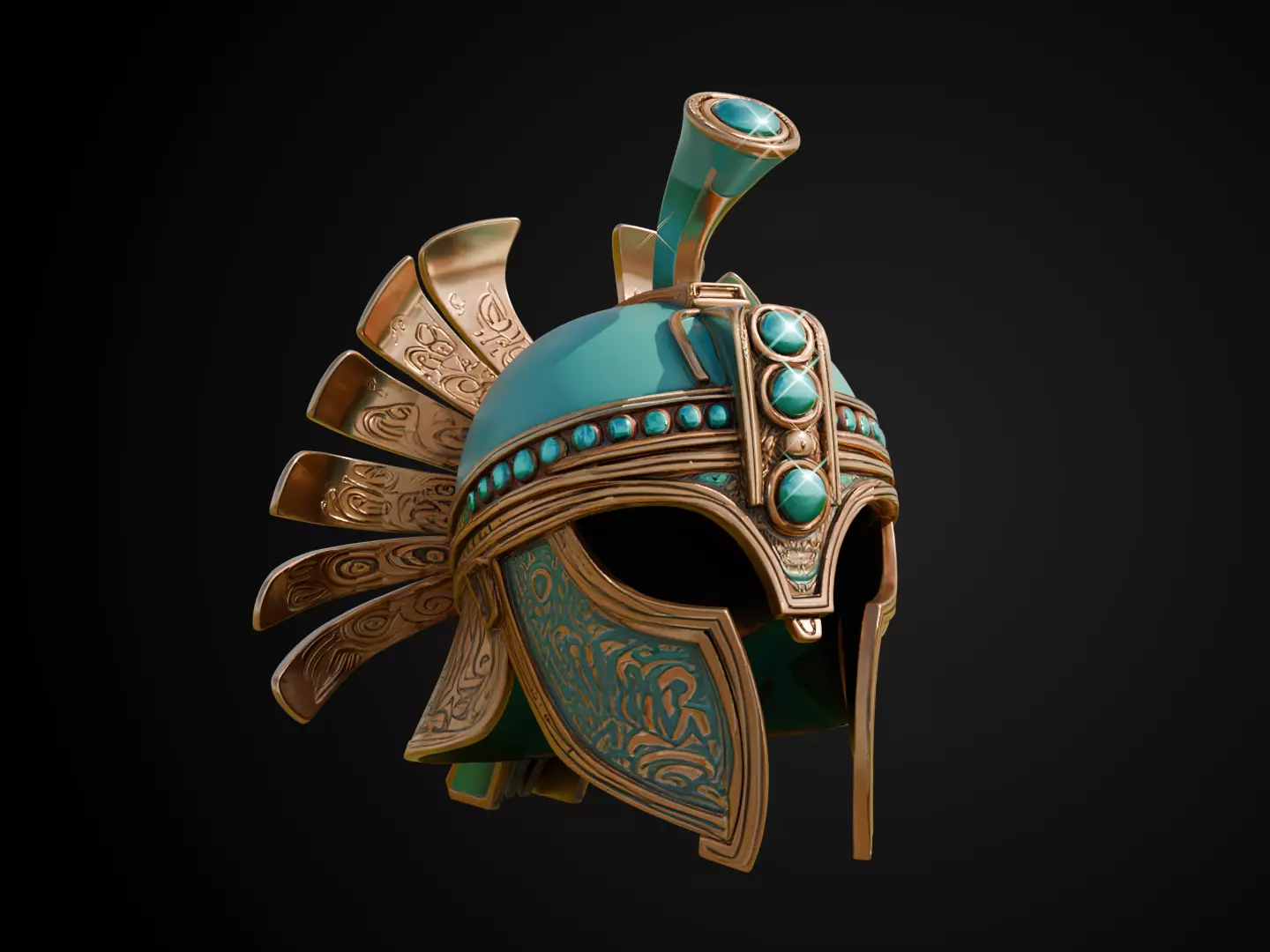 Stylized Persian Helmet - Desert Crescent 3D print model_1