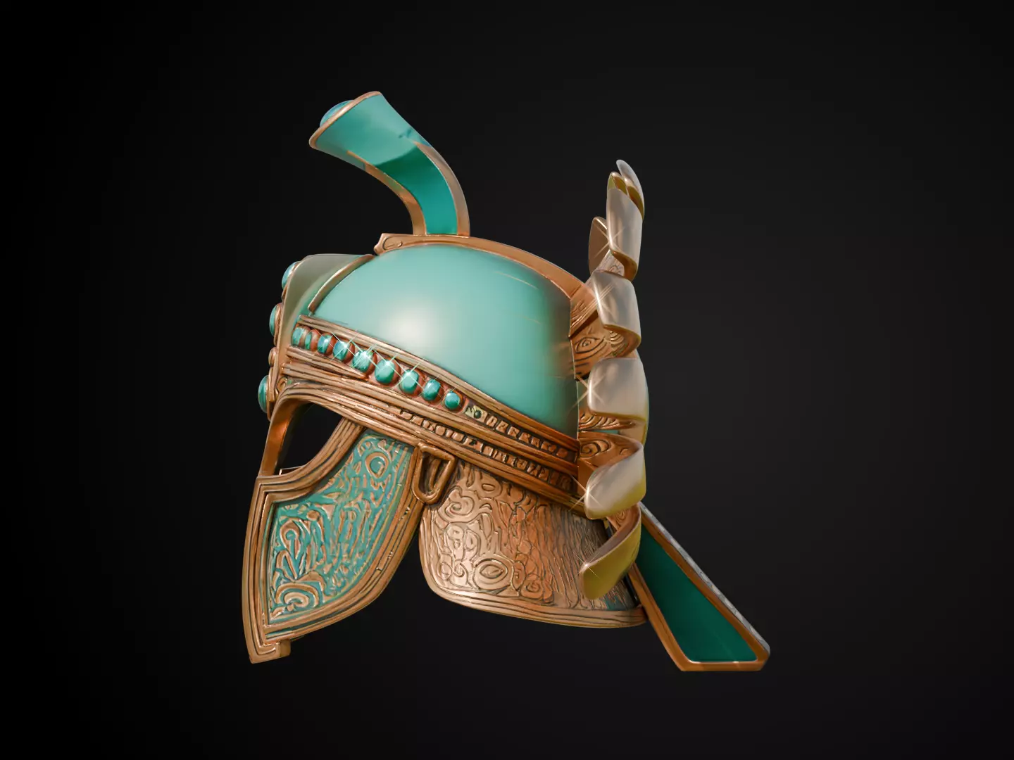 Stylized Persian Helmet - Desert Crescent 3D print model_9