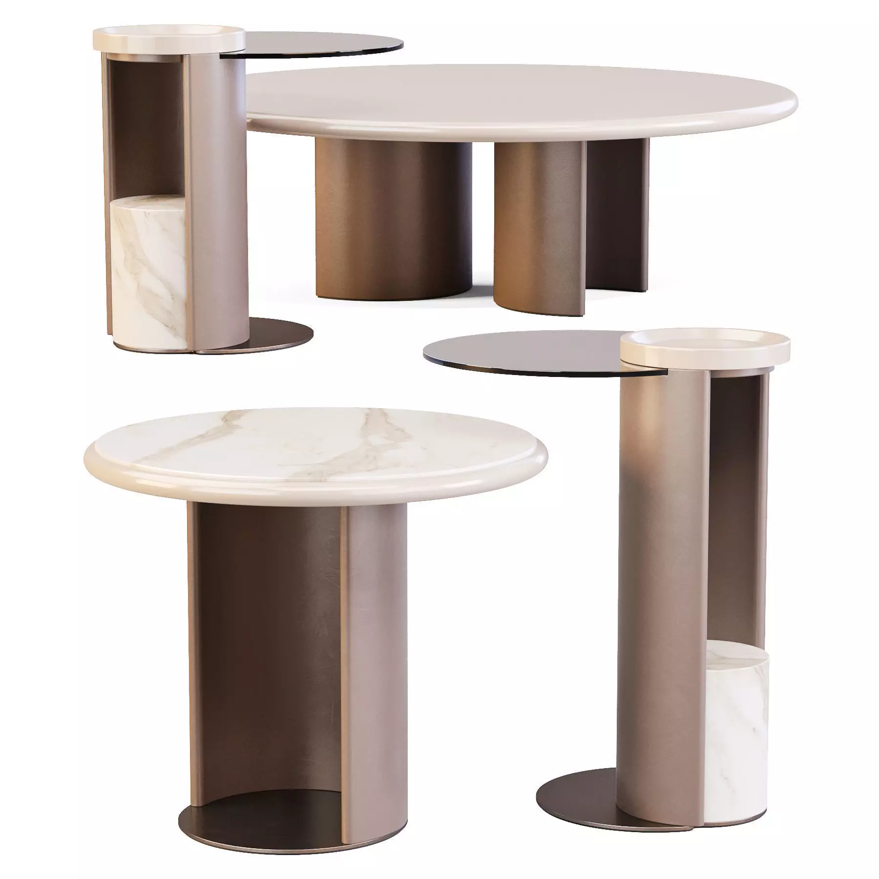 Turri Nook - Coffee and Side Tables 3D model_0