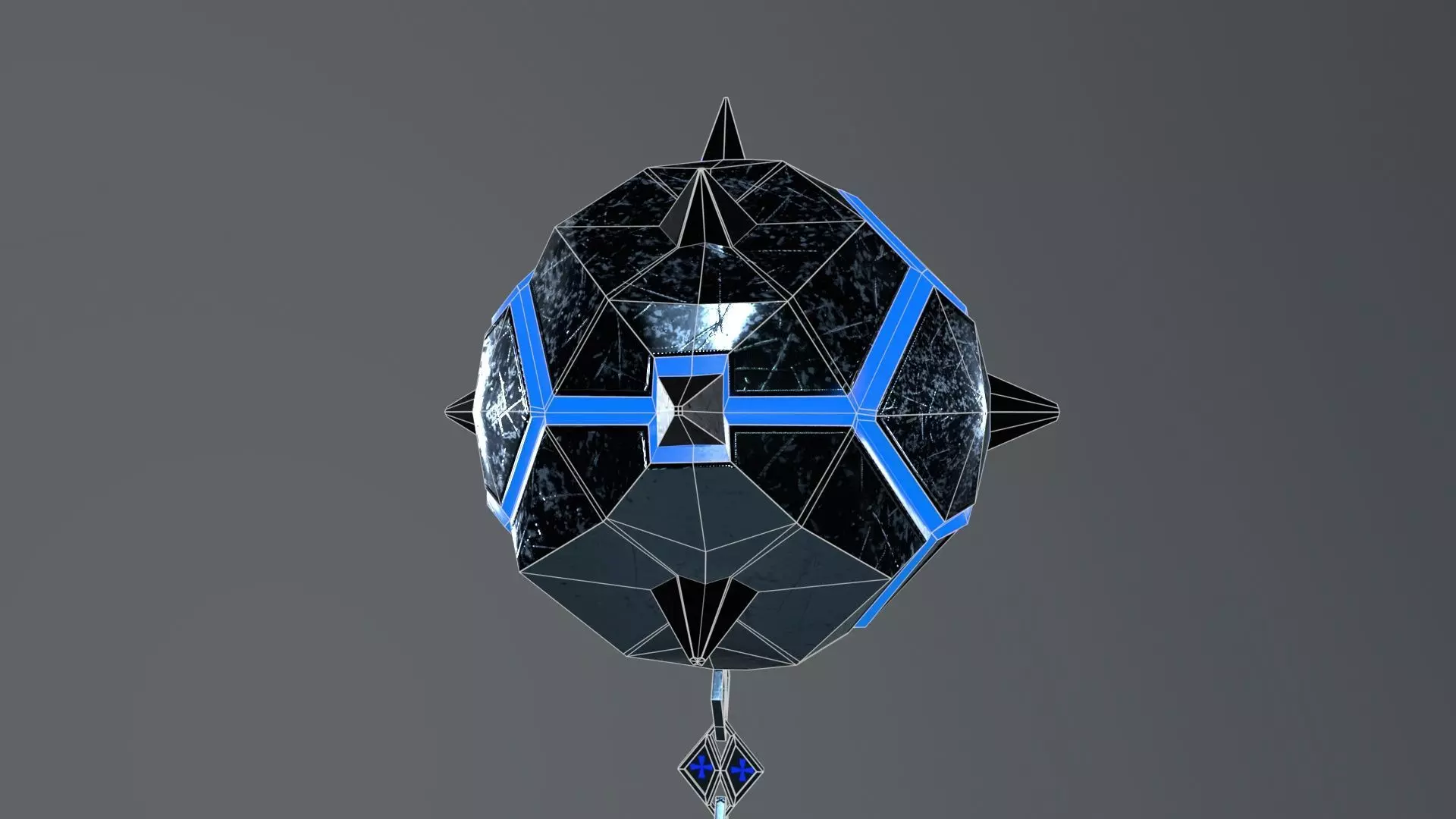 Crystal Sphere Low-poly 3D model_6