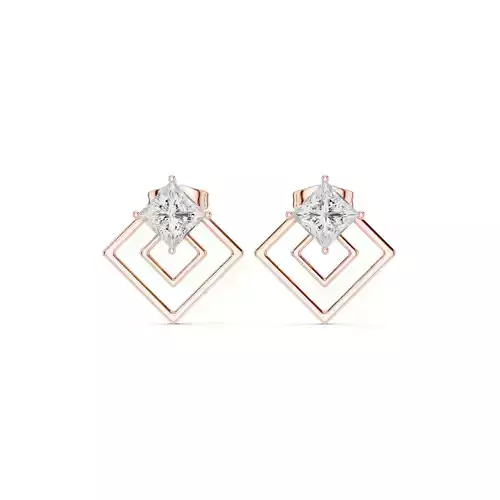 Princess Cut Diamond Stud Earring 3DM STL Video 3D print model