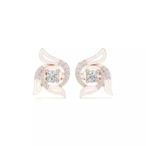 Round Cut Diamond Floral Earring 3DM STL Video