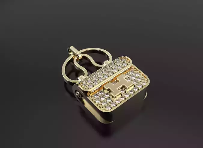 Hermes bag pendant with diamonds