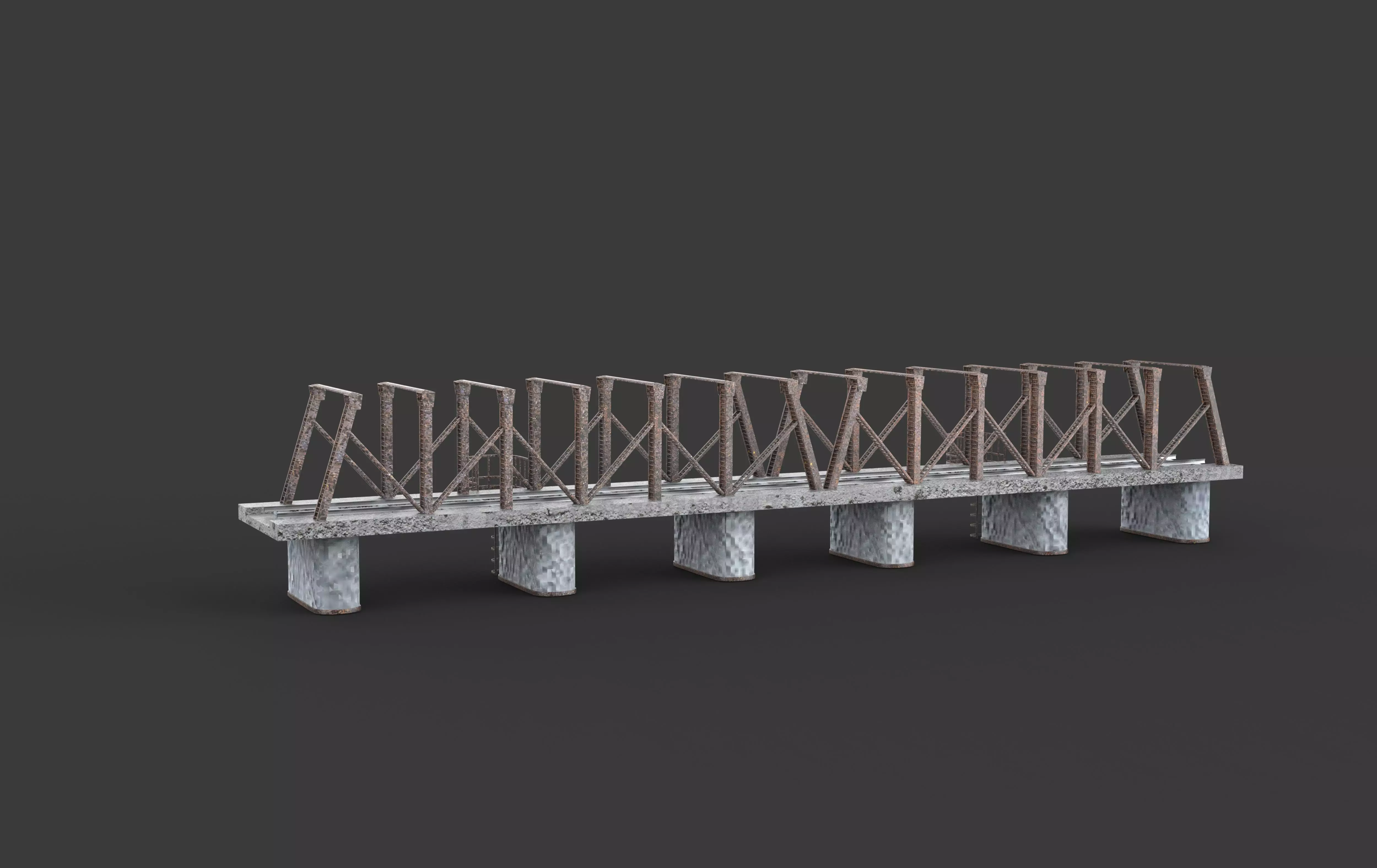 Modular railway bridge 3D model_7